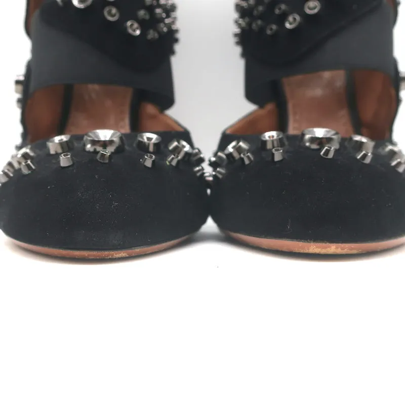Bottines Alaia à découpes en daim noir clouté Taille 39 Bottines à talons hauts