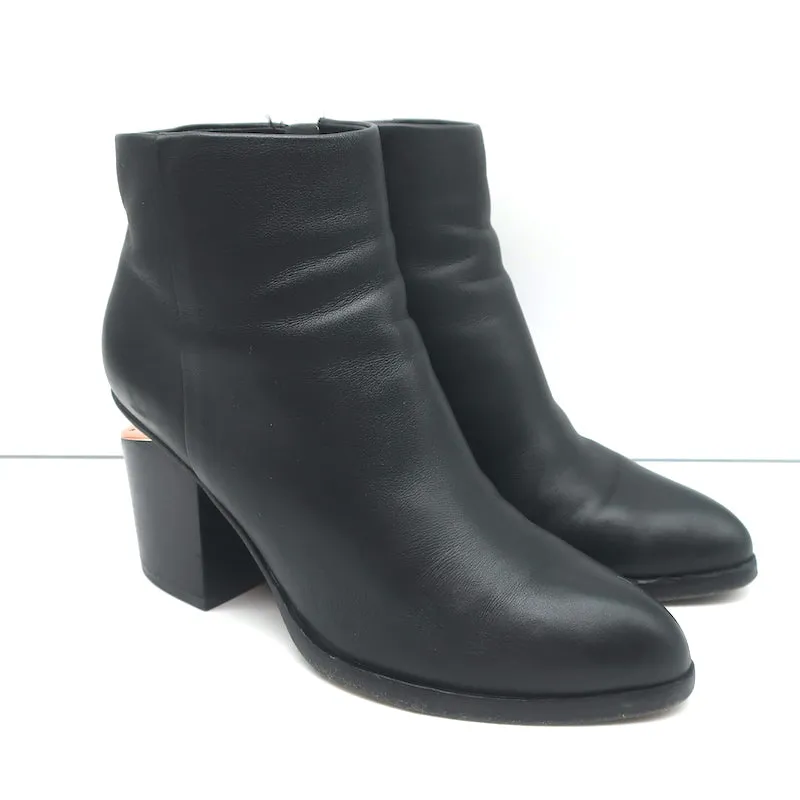 Bottes chelsea Alexander Wang Gabi en cuir noir taille 37 avec talon découpé