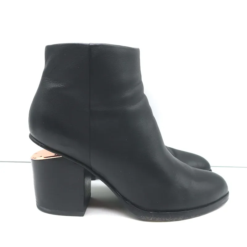 Bottes chelsea Alexander Wang Gabi en cuir noir taille 37 avec talon découpé