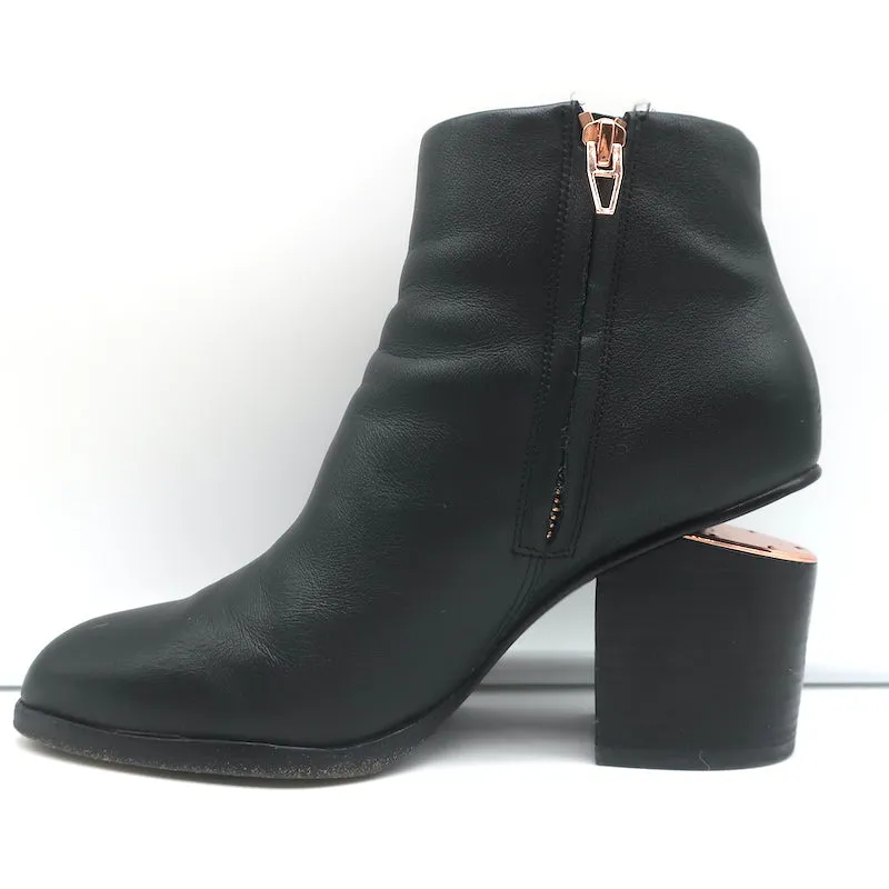 Bottes chelsea Alexander Wang Gabi en cuir noir taille 37 avec talon découpé