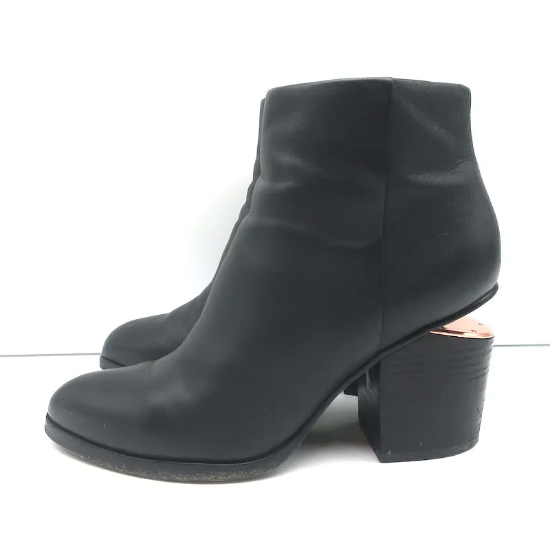 Bottes chelsea Alexander Wang Gabi en cuir noir taille 37 avec talon découpé