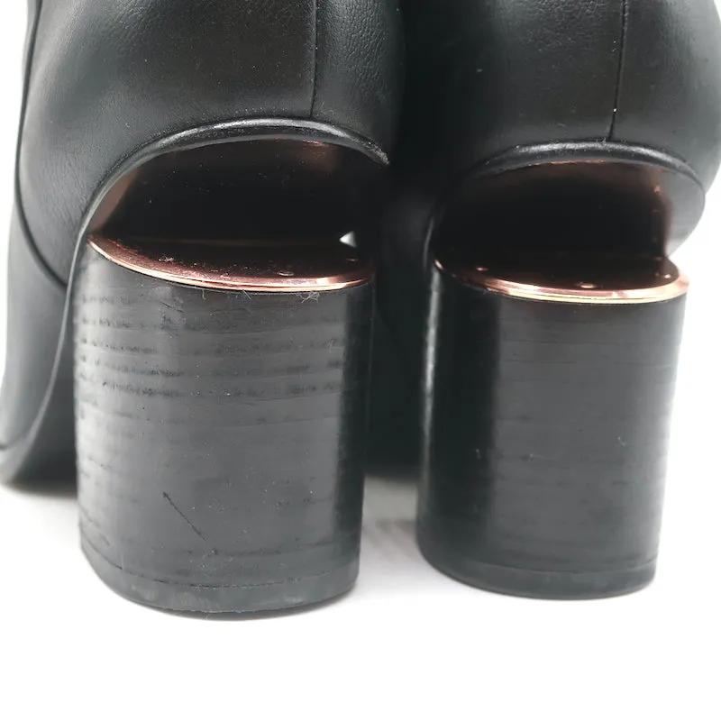Bottes chelsea Alexander Wang Gabi en cuir noir taille 37 avec talon découpé