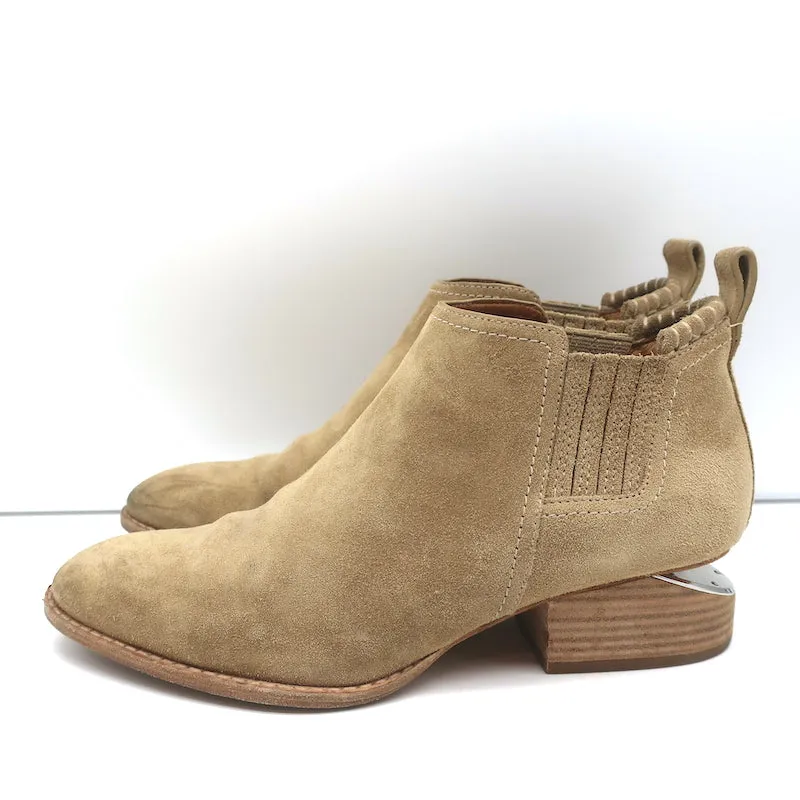 Bottes chelsea Alexander Wang Kori en daim beige taille 37 avec talon découpé