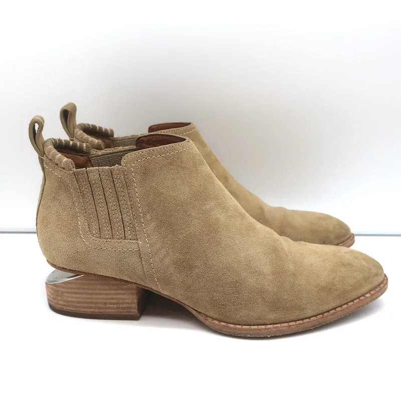 Bottes chelsea Alexander Wang Kori en daim beige taille 37 avec talon découpé