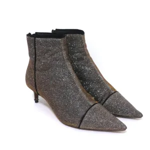 Bottines Alexandre Birman Kittie en Lurex Métallisé Argent/Or Taille 36.5
