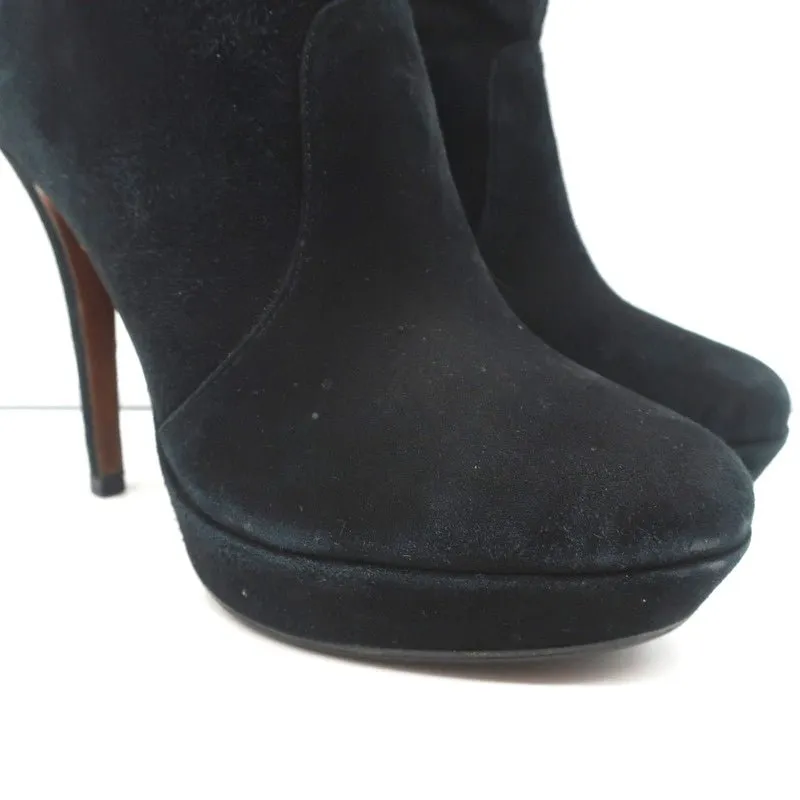 Bottes chelsea Alexandre Birman Plateforme en daim noir Taille 7 Bottines à talon haut