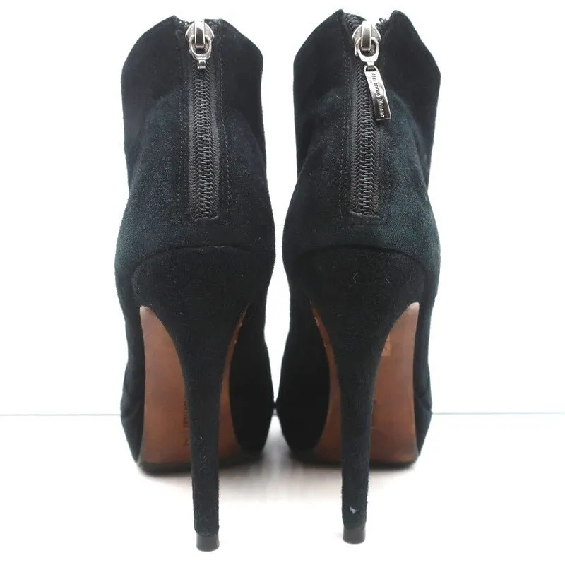 Bottes chelsea Alexandre Birman Plateforme en daim noir Taille 7 Bottines à talon haut