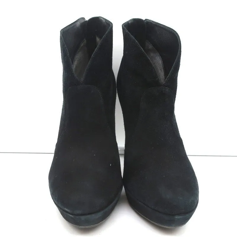 Bottes chelsea Alexandre Birman Plateforme en daim noir Taille 7 Bottines à talon haut