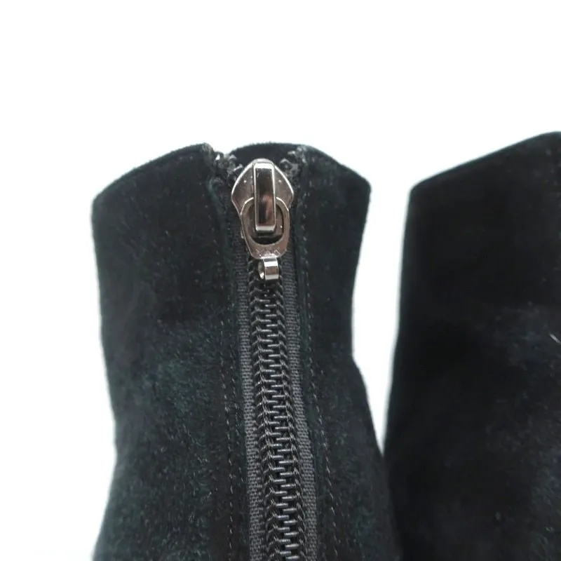 Bottes chelsea Alexandre Birman Plateforme en daim noir Taille 7 Bottines à talon haut