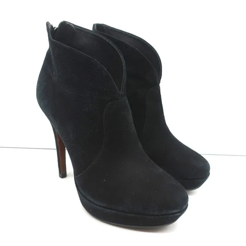 Bottes chelsea Alexandre Birman Plateforme en daim noir Taille 7 Bottines à talon haut