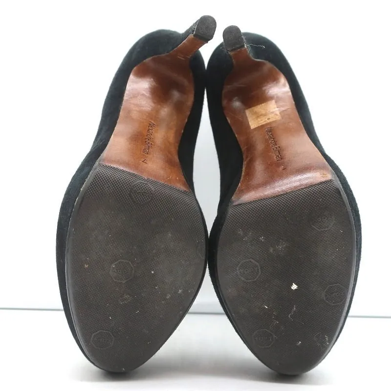 Bottes chelsea Alexandre Birman Plateforme en daim noir Taille 7 Bottines à talon haut