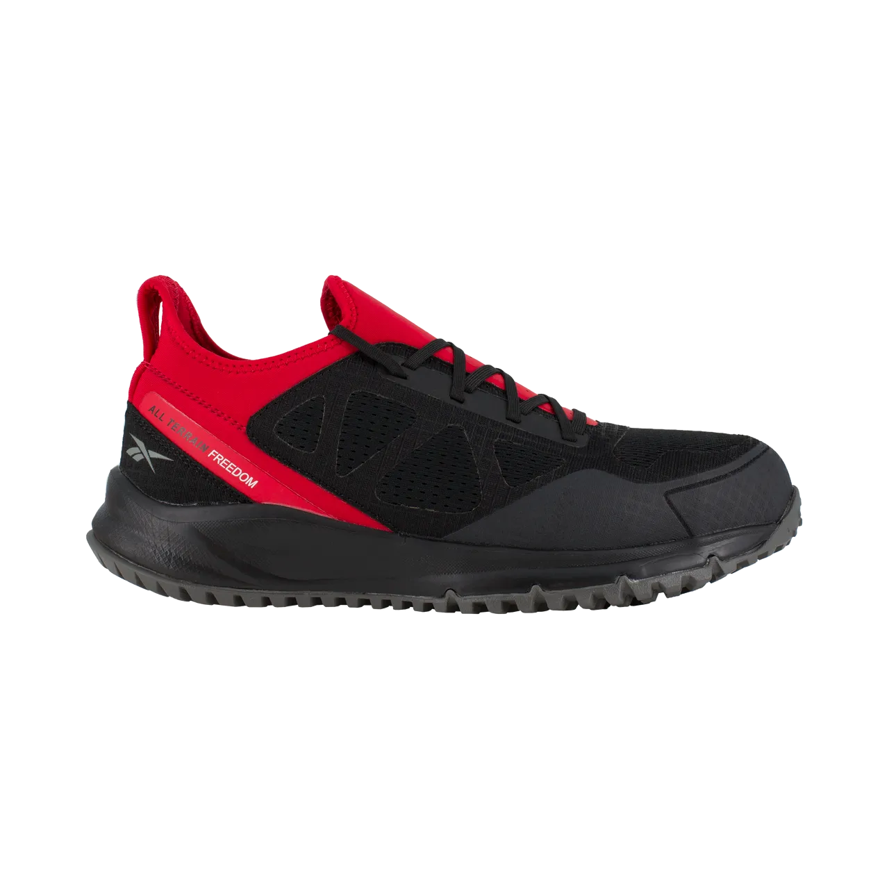 Chaussure de travail athlétique à embout d'acier tout terrain Noir/Rouge