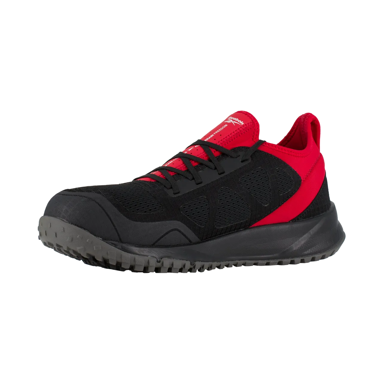 Chaussure de travail athlétique à embout d'acier tout terrain Noir/Rouge