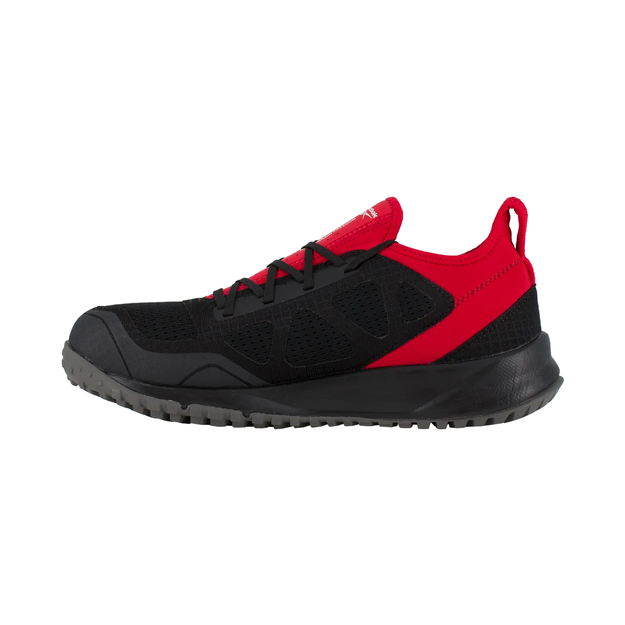 Chaussure de travail athlétique à embout d'acier tout terrain Noir/Rouge