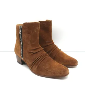 Bottes cheville Amiri en daim marron taille 38.5 avec fermeture éclair latérale