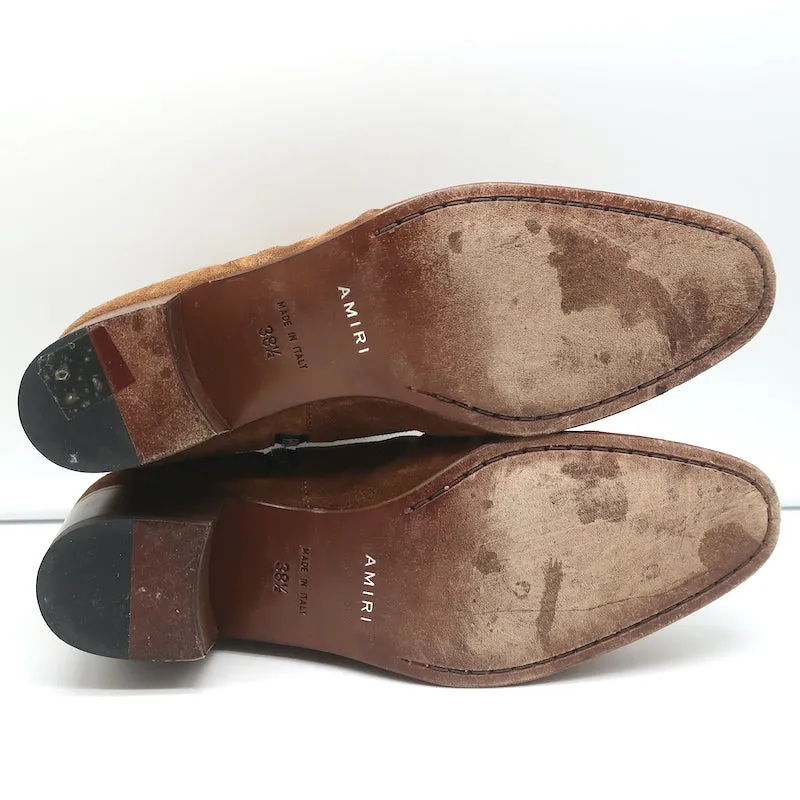 Bottes cheville Amiri en daim marron taille 38.5 avec fermeture éclair latérale