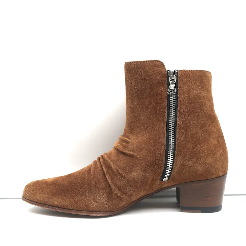 Bottes cheville Amiri en daim marron taille 38.5 avec fermeture éclair latérale