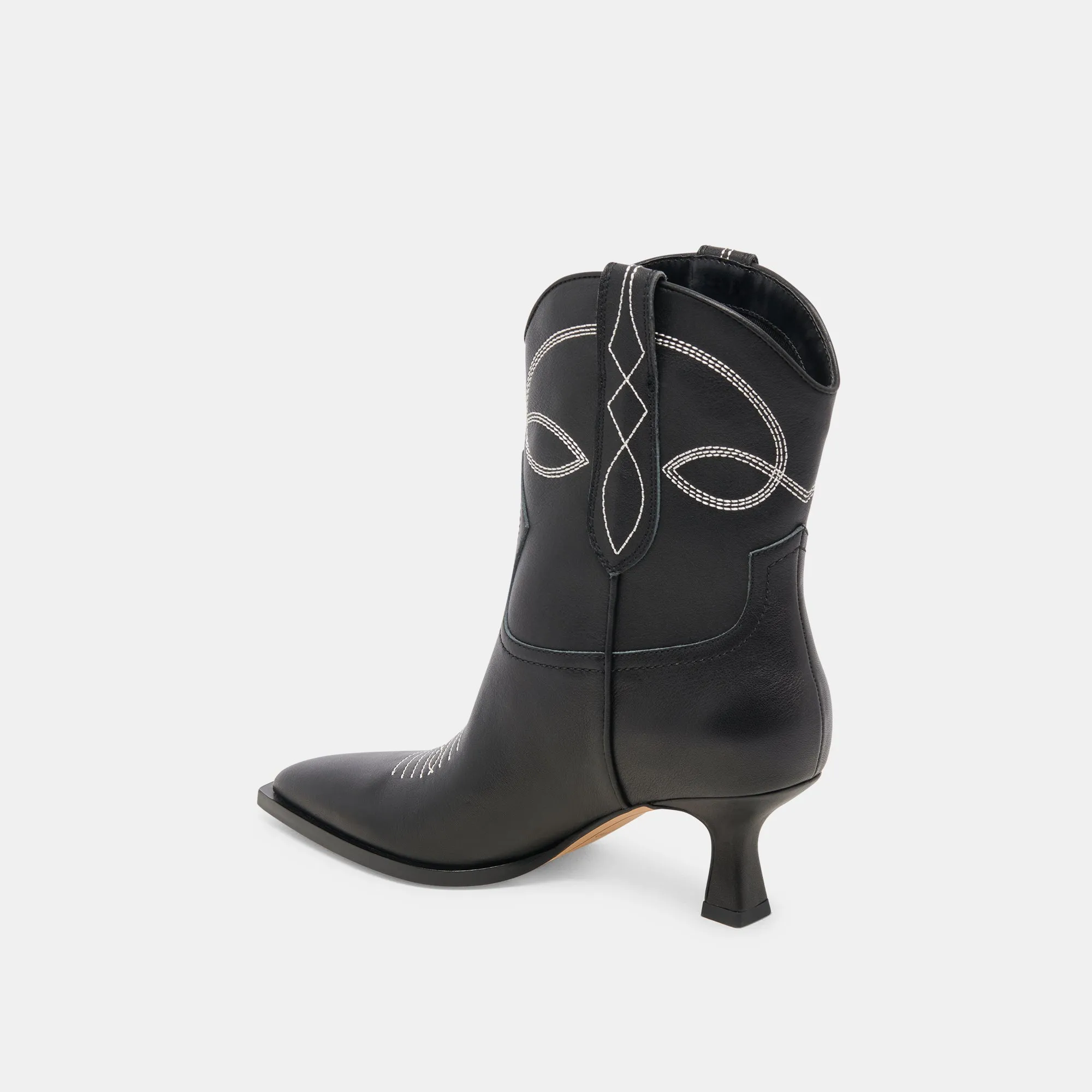 BOTTILLONS ANGEL NOIR ET BLANC EN CUIR