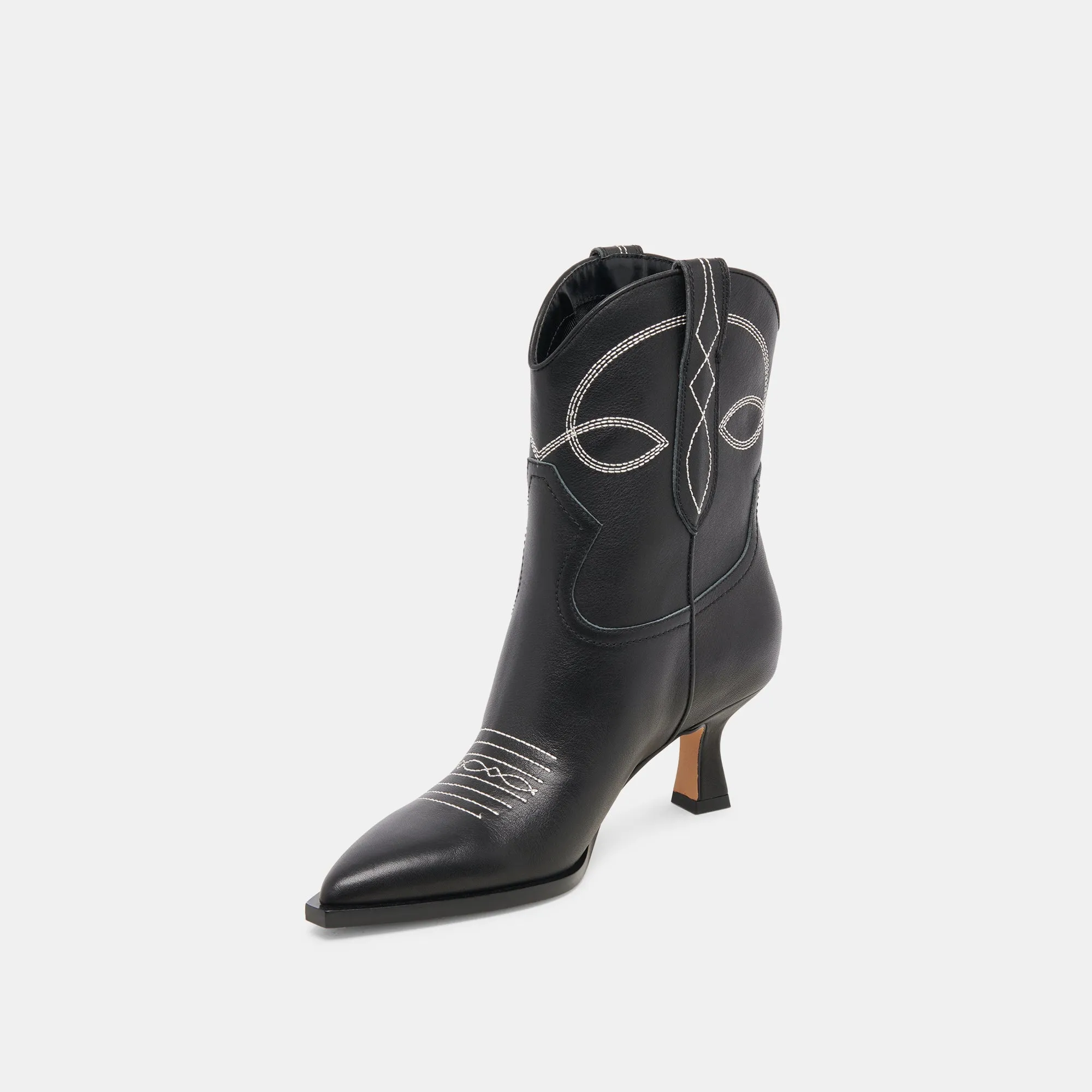 BOTTILLONS ANGEL NOIR ET BLANC EN CUIR