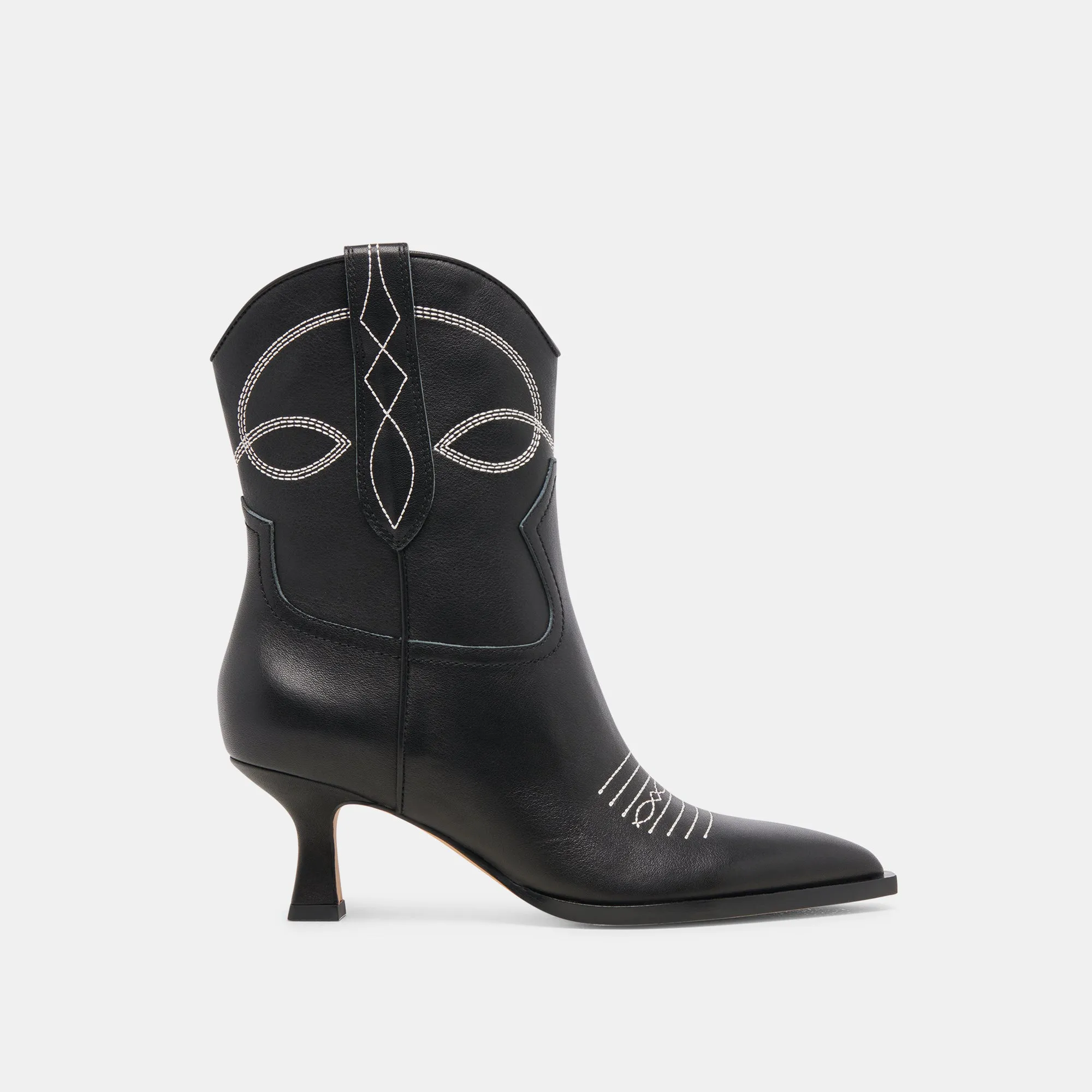 BOTTILLONS ANGEL NOIR ET BLANC EN CUIR
