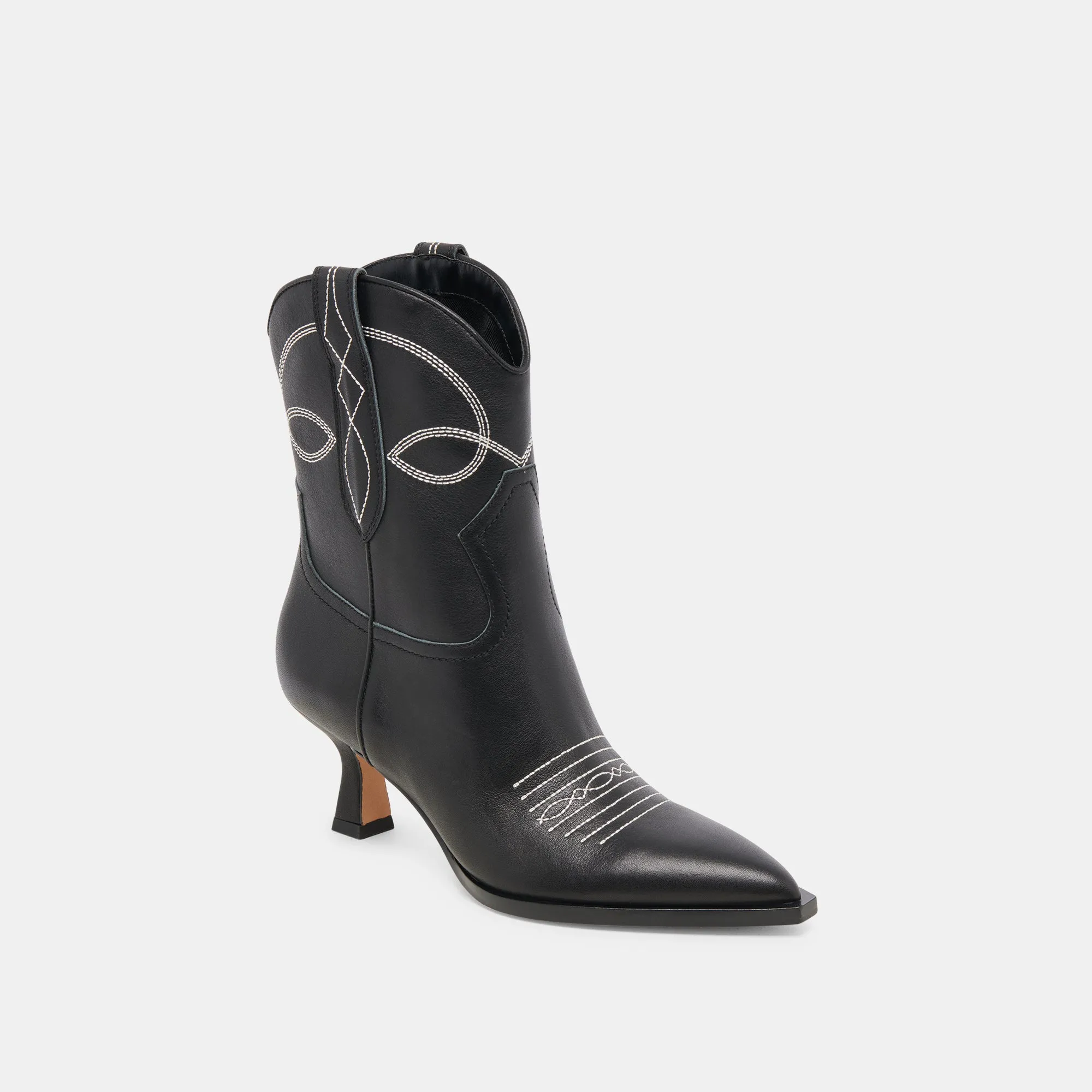 BOTTILLONS ANGEL NOIR ET BLANC EN CUIR