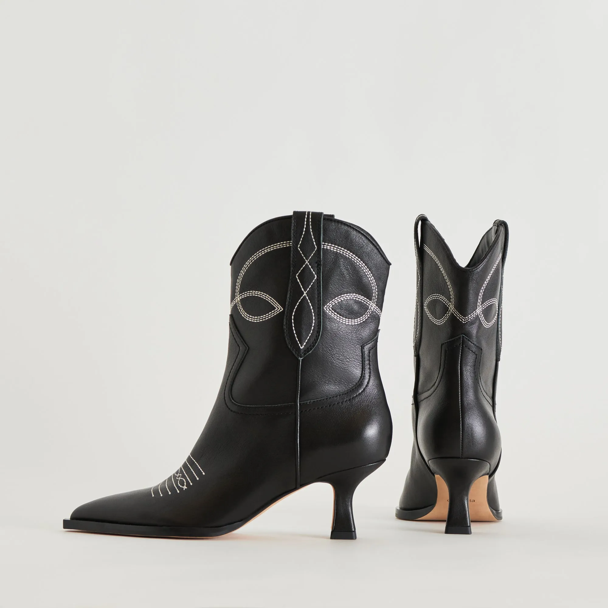 BOTTILLONS ANGEL NOIR ET BLANC EN CUIR