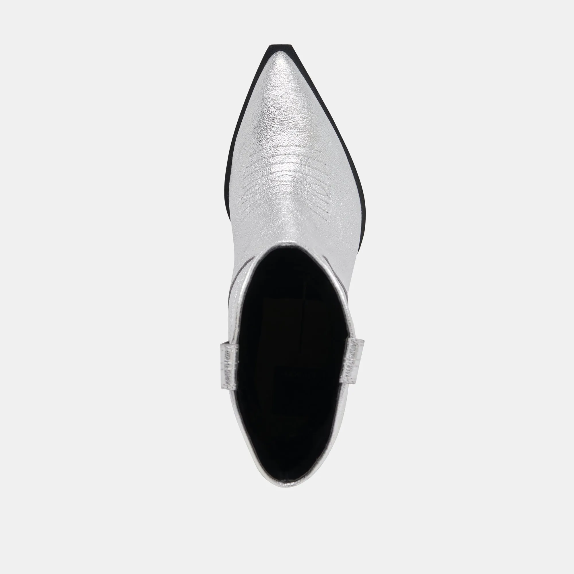 BOTTILLONS ANGEL EN CUIR MÉTALLISÉ ARGENT