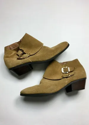 Bottes chelsea en daim beige taille 9