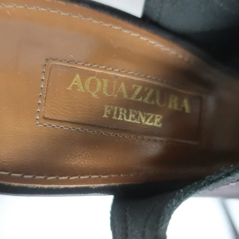Aquazzura Bottines Sexy Thing à Découpes en Cuir Noir Taille 38 Talons Ouverts