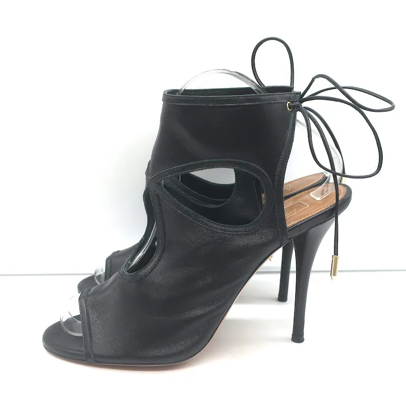 Aquazzura Escarpins Sexy Thing à découpes en cuir noir taille 39 à bout ouvert