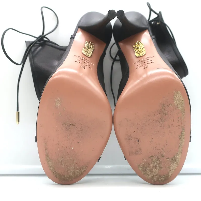 Aquazzura Escarpins Sexy Thing à découpes en cuir noir taille 39 à bout ouvert