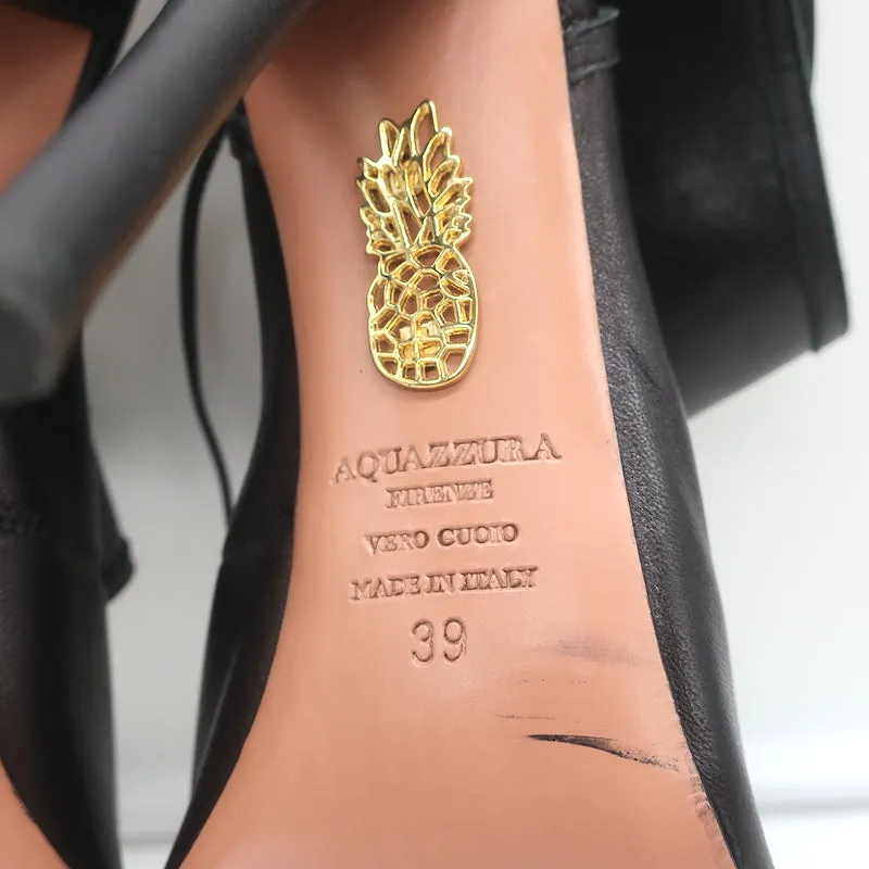 Aquazzura Escarpins Sexy Thing à découpes en cuir noir taille 39 à bout ouvert