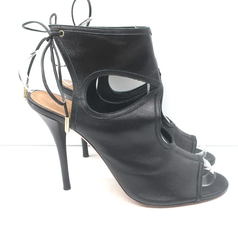 Aquazzura Escarpins Sexy Thing à découpes en cuir noir taille 39 à bout ouvert
