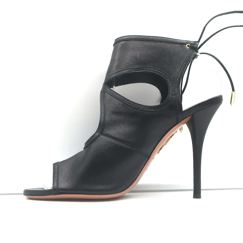 Aquazzura Escarpins Sexy Thing à découpes en cuir noir taille 39 à bout ouvert