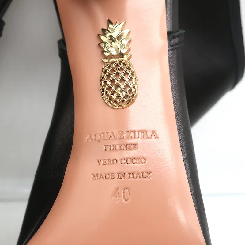Aquazzura Bottines Sexy Thing à Découpes en Cuir Noir Taille 40 Talons Ouverts