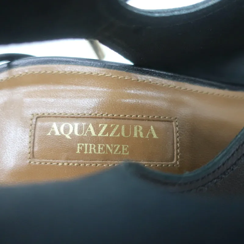 Aquazzura Bottines Sexy Thing à Découpes en Cuir Noir Taille 40 Talons Ouverts
