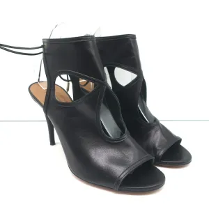 Aquazzura Bottines Sexy Thing à Découpes en Cuir Noir Taille 40 Talons Ouverts