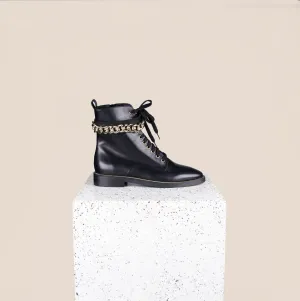 Asti Due Chain - Cuir noir