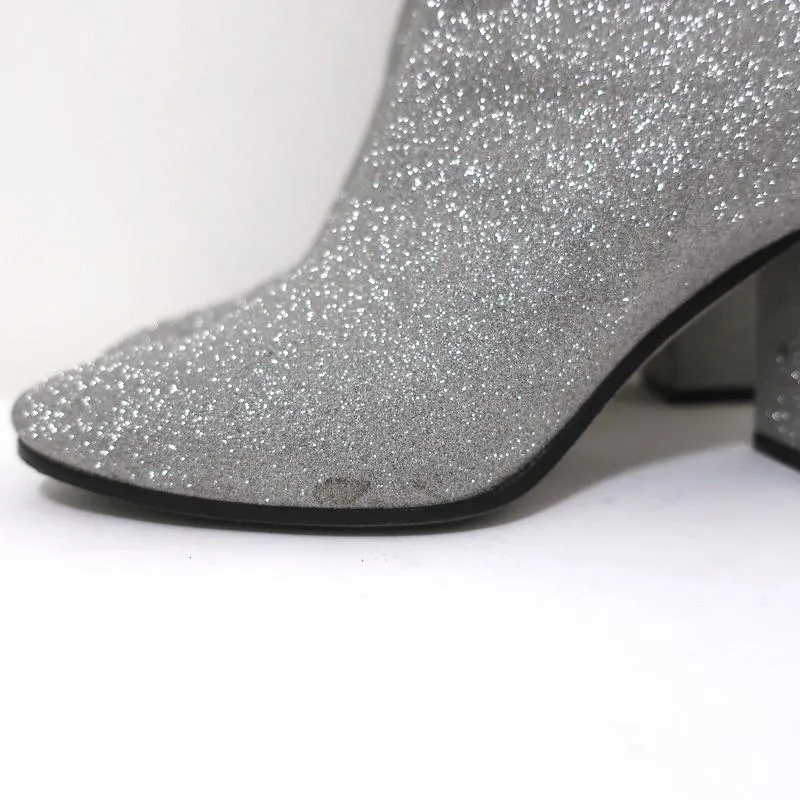 Bottes à cheville pailletées Balenciaga Argent Taille 37.5 Bottines à talon haut