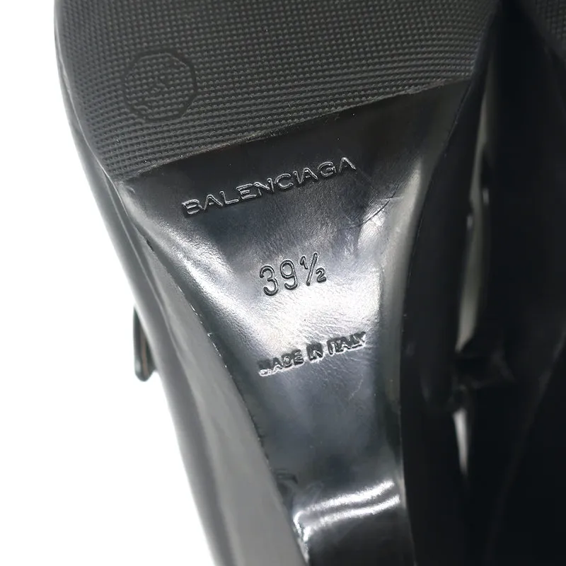 Balenciaga Bottines à Talon Coin Noir & Gris Cuire Taille 39.5 Bout Pointu Bottes Cheville