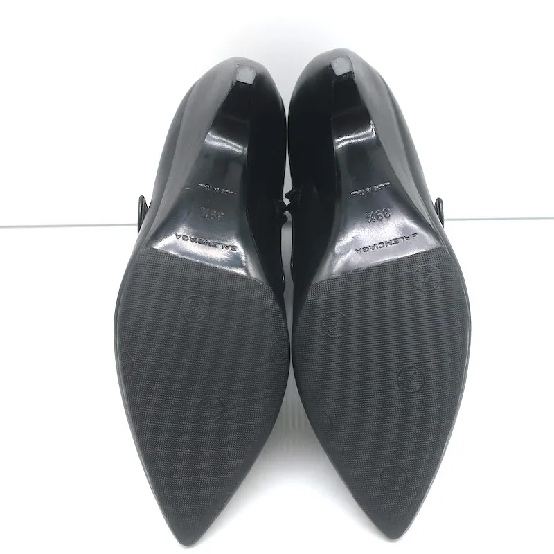 Balenciaga Bottines à Talon Coin Noir & Gris Cuire Taille 39.5 Bout Pointu Bottes Cheville