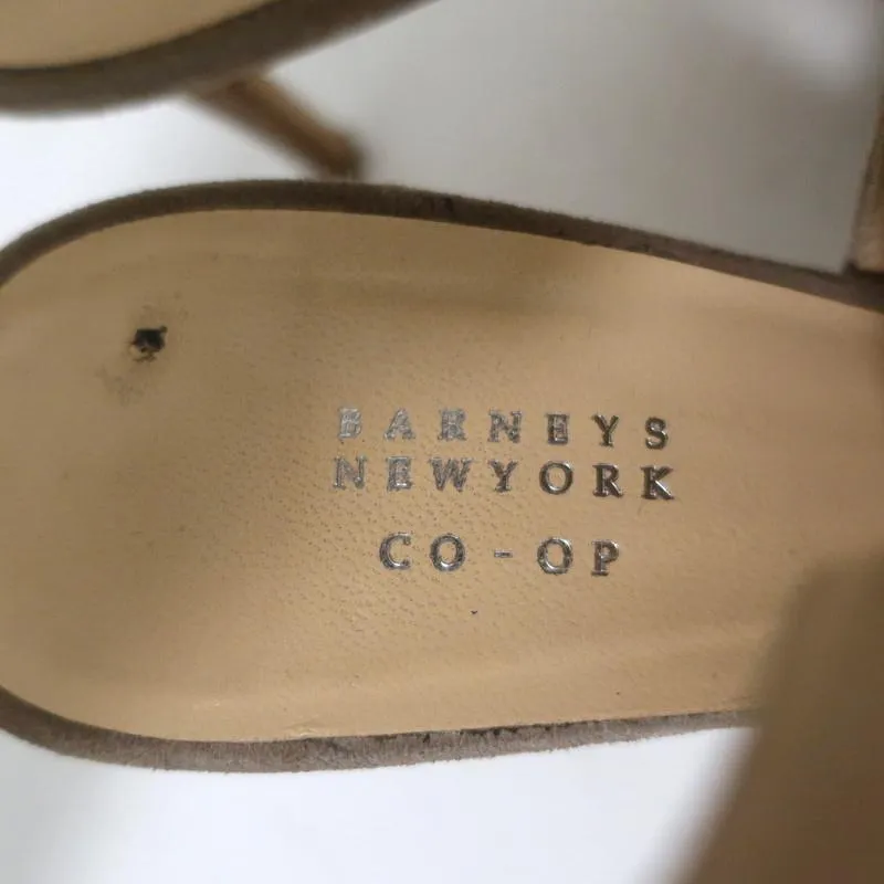 Barneys New York Co-Op Bottines Slingback Suédine Beige Taille 38 Talons Ouverts