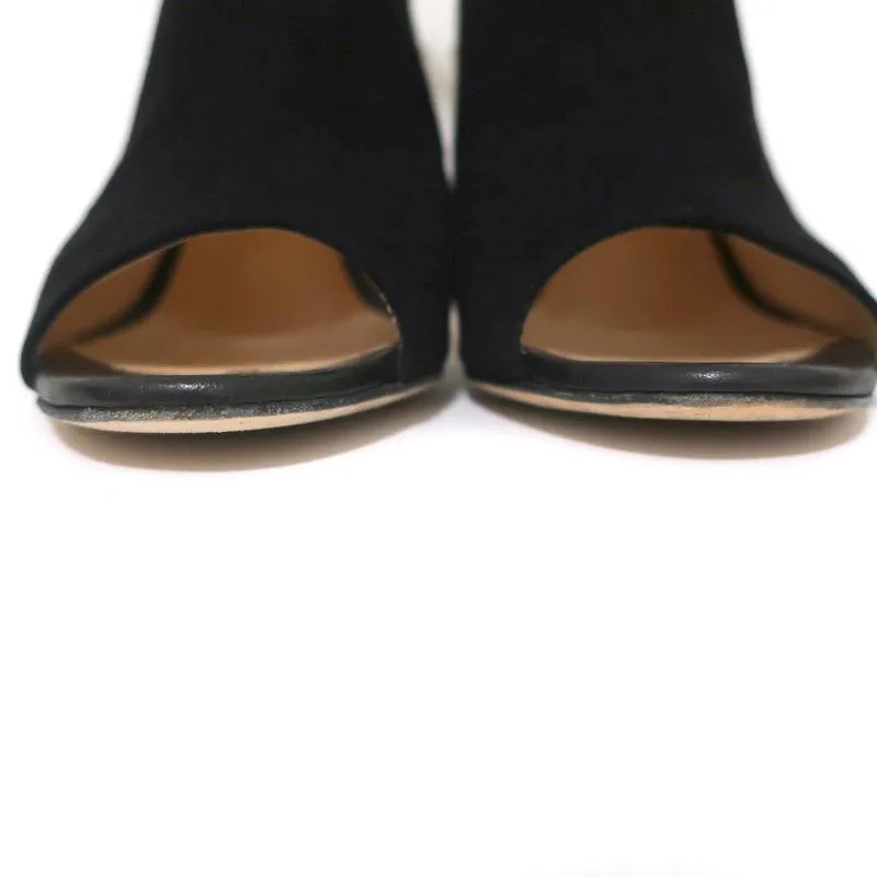 Barneys New York Co-Op Bottines Slingback en Suède Noir Taille 38 Talon Ouvert
