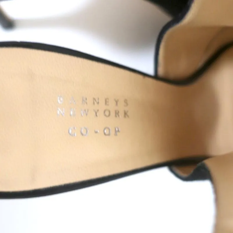 Barneys New York Co-Op Bottines Slingback en Suède Noir Taille 38 Talon Ouvert