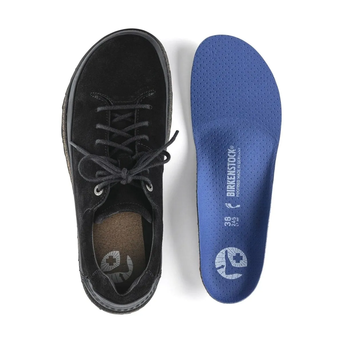 Birkenstock Femmes Honnef Bas Noir Suède Chaussures Birkenstock