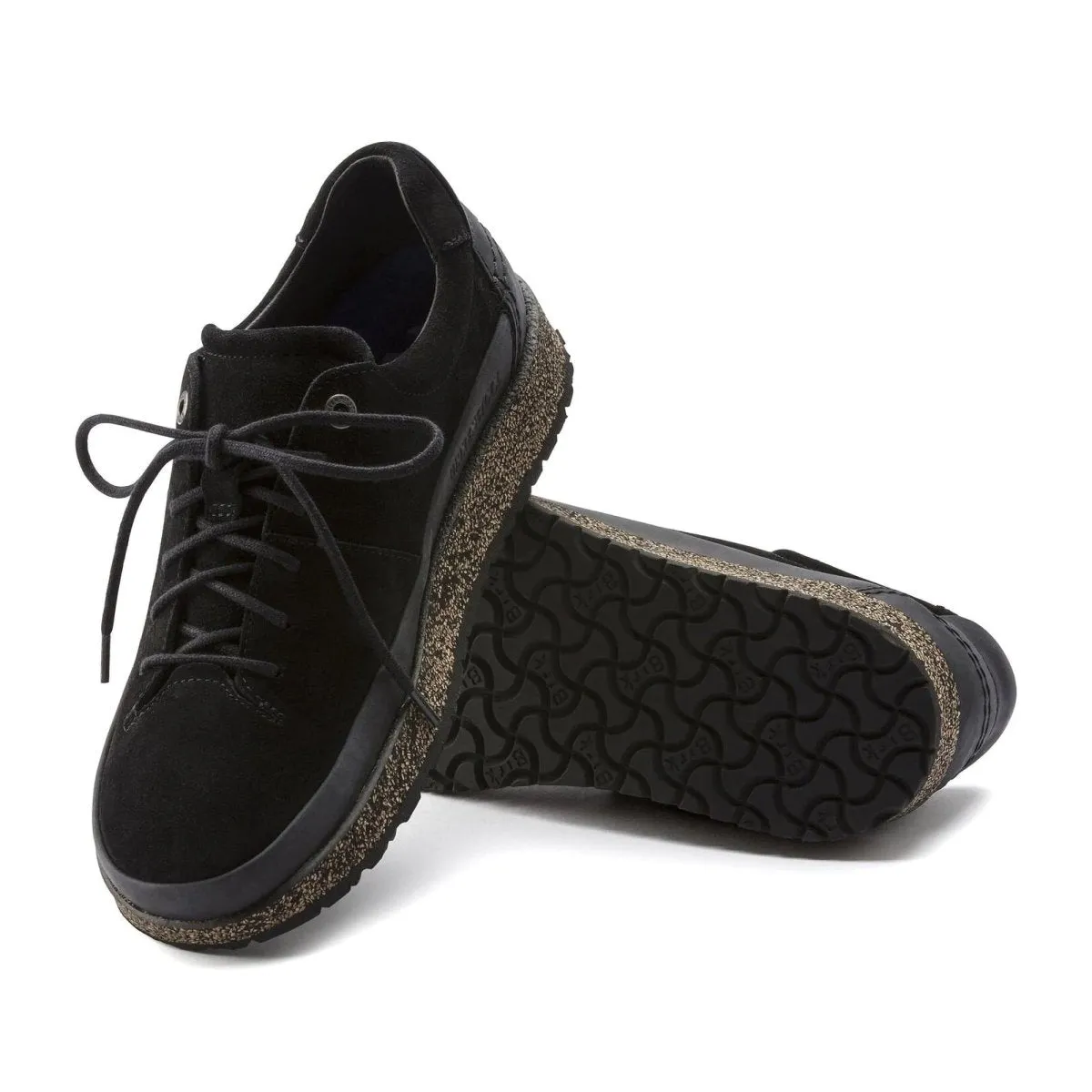 Birkenstock Femmes Honnef Bas Noir Suède Chaussures Birkenstock