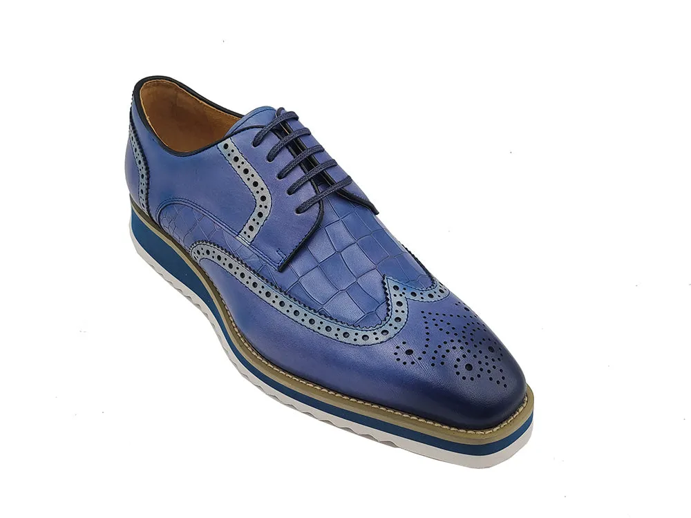 Carrucci KS515-35 Superbe Oxford à lacets - Bleu
