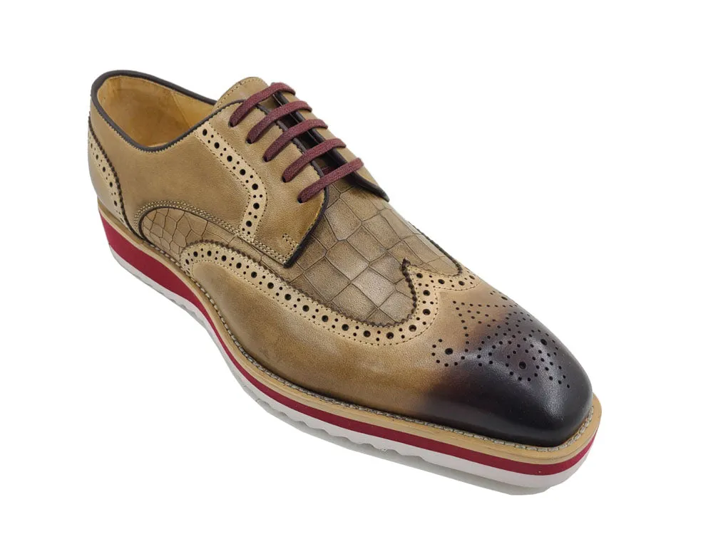 Carrucci KS515-35 Superbe Oxford à lacets - Camel