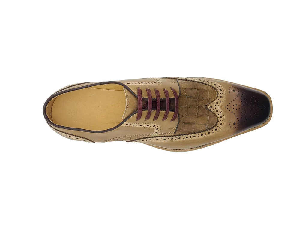 Carrucci KS515-35 Superbe Oxford à lacets - Camel