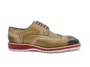 Carrucci KS515-35 Superbe Oxford à lacets - Camel